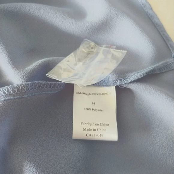 Claire France  3/4 Length Sleeve Button Down Blouse Blue 14 - Picture 9 of 9